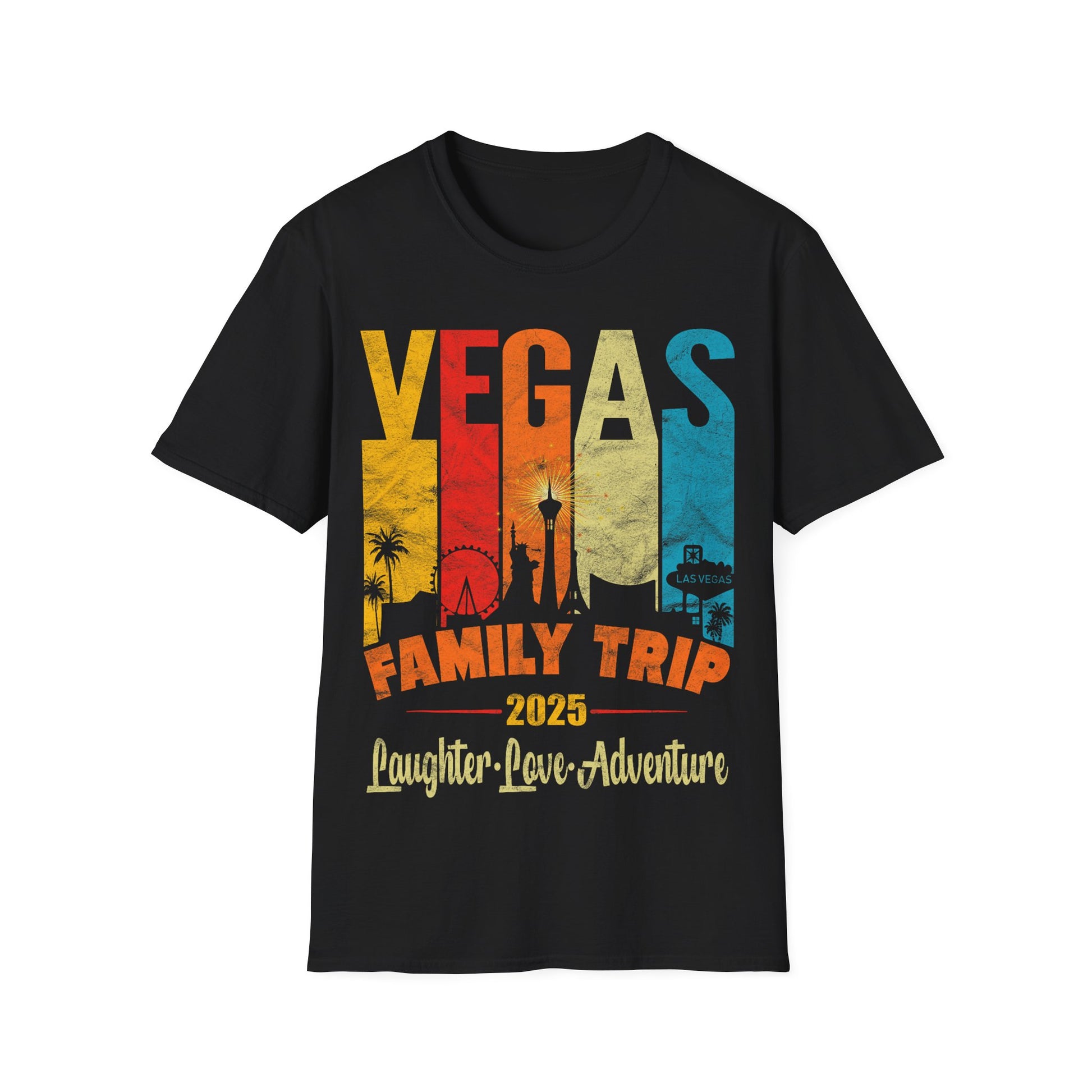 Family Trip Vegas T-Shirt, Vacation Tee, Summer Apparel, Laughter Love Adventure Shirt, Travel Keepsake, Group Vacation Top