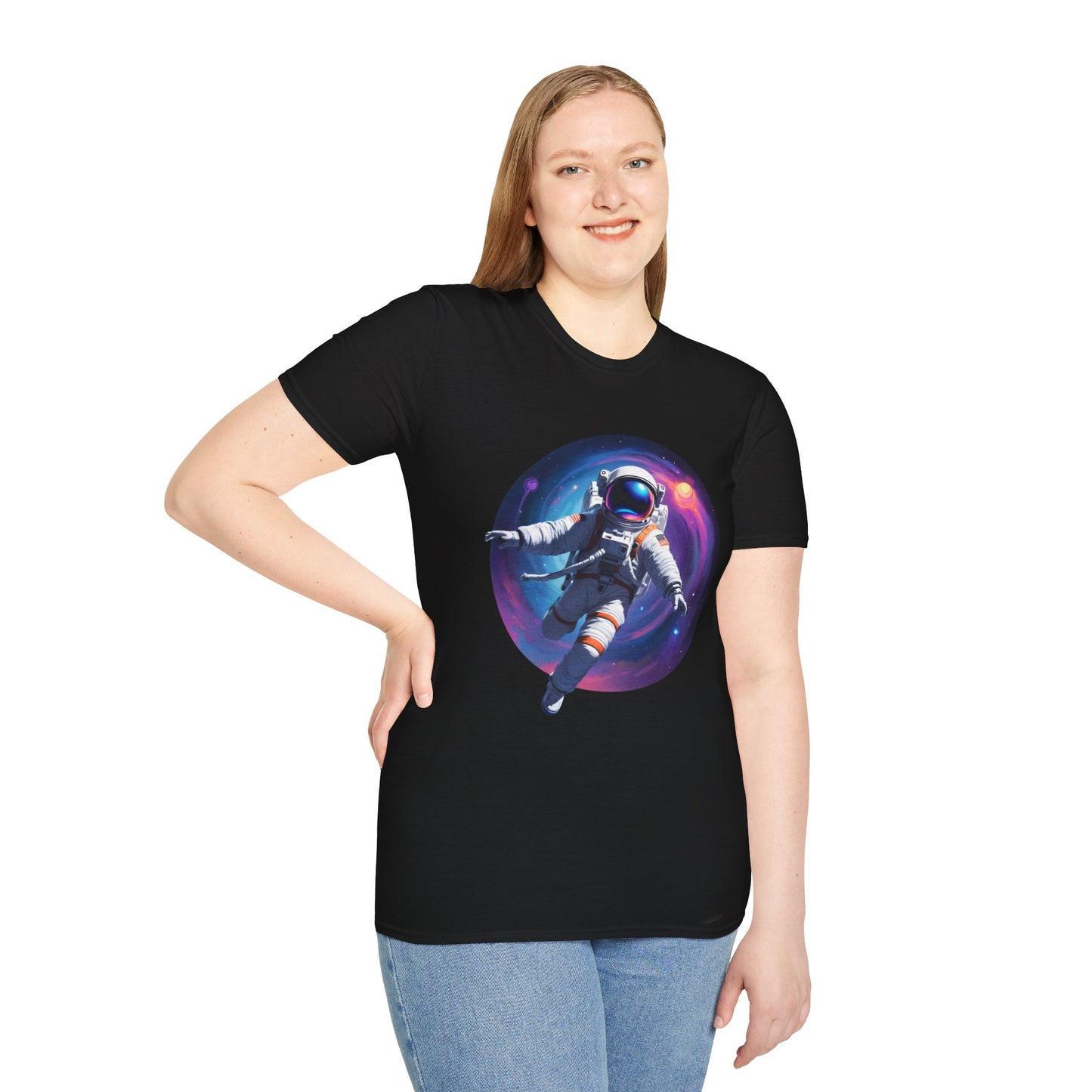 Cosmic Astronaut Unisex Softstyle T-Shirt | Space Theme Graphic Tee