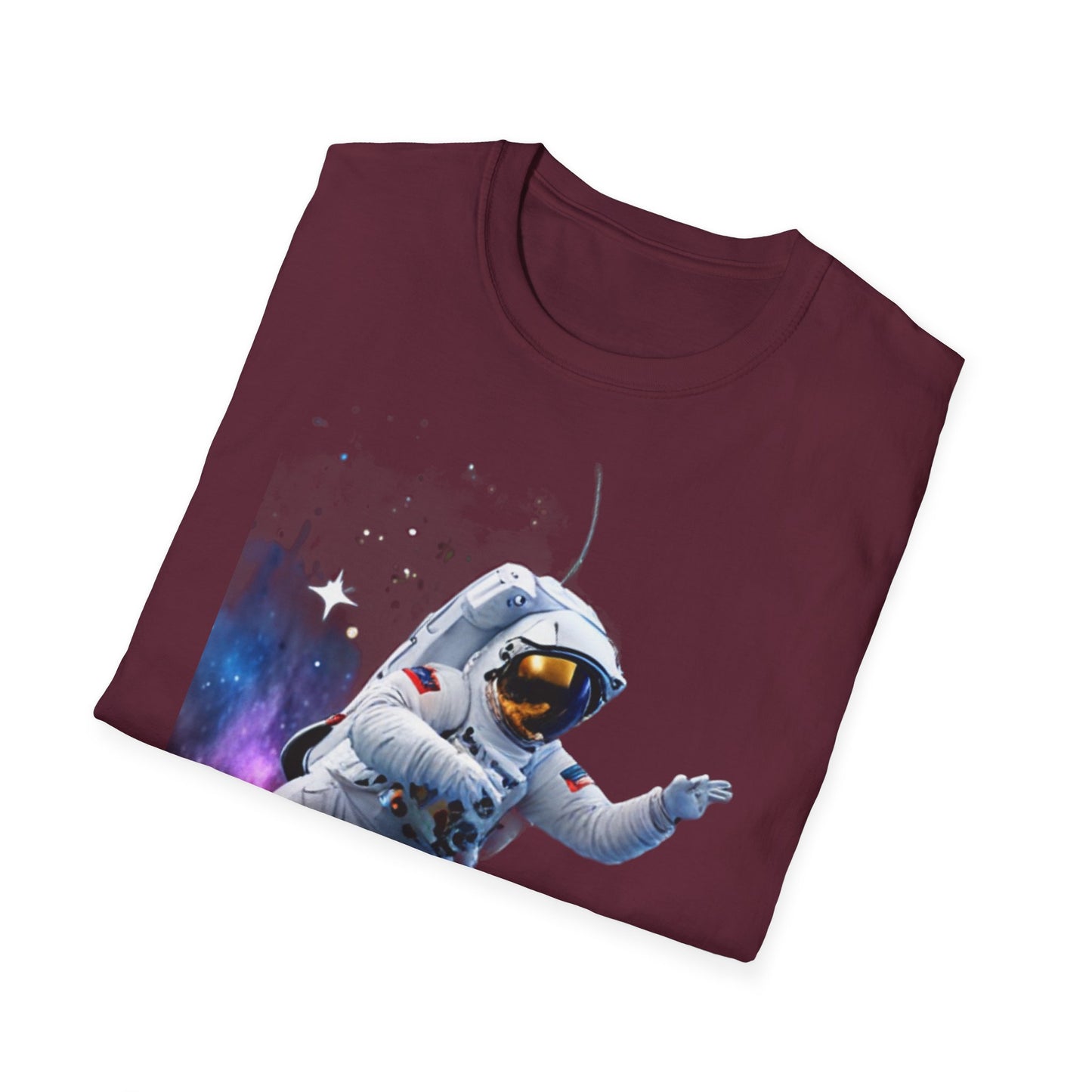 Cosmic Explorer Unisex Softstyle T-Shirt - Astronaut in Space Design