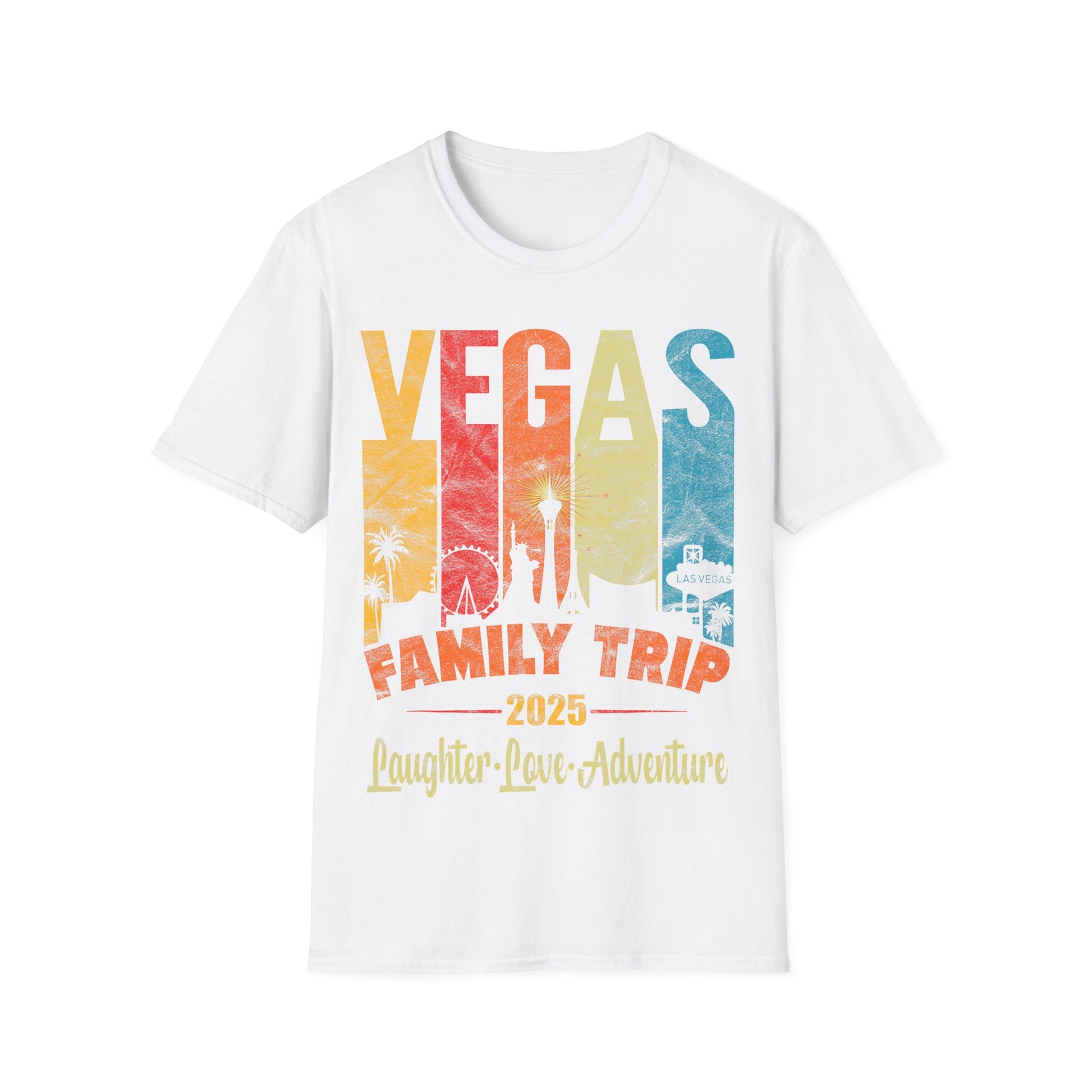 Family Trip Vegas T-Shirt, Vacation Tee, Summer Apparel, Laughter Love Adventure Shirt, Travel Keepsake, Group Vacation Top