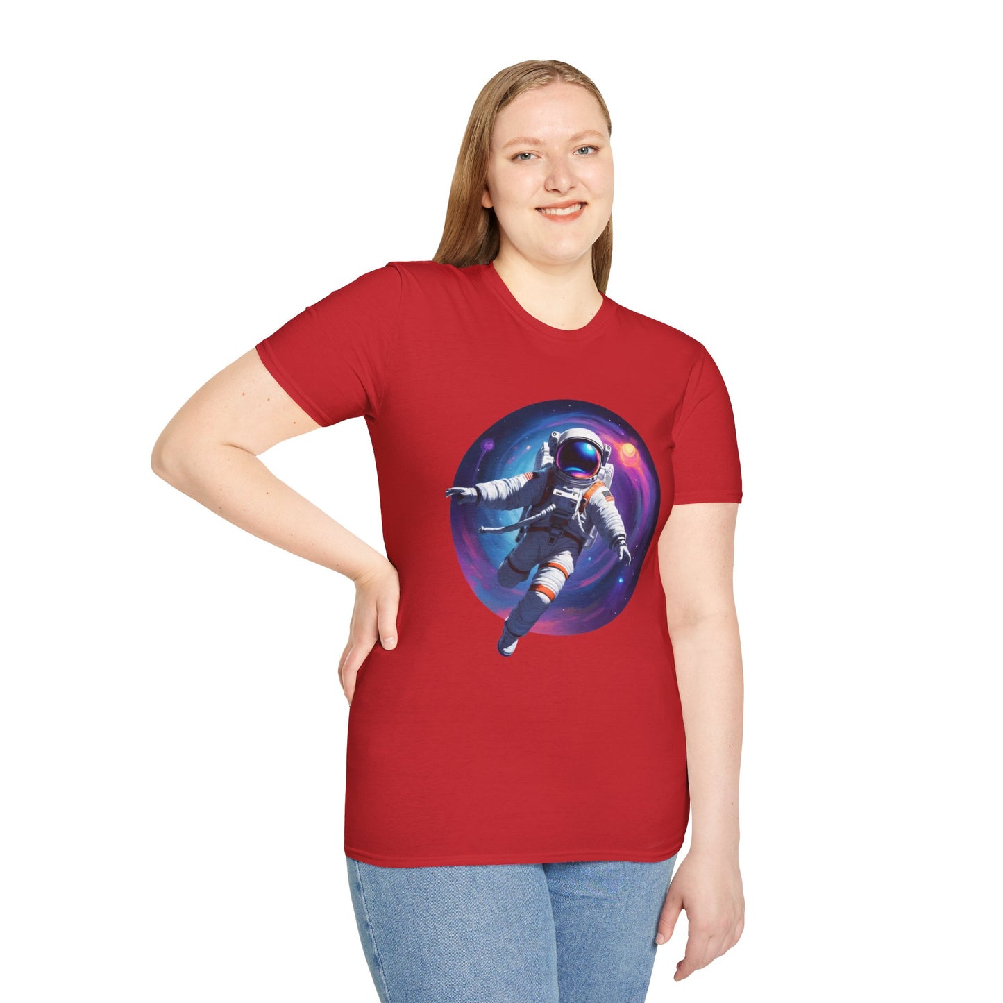 Cosmic Astronaut Unisex Softstyle T-Shirt | Space Theme Graphic Tee