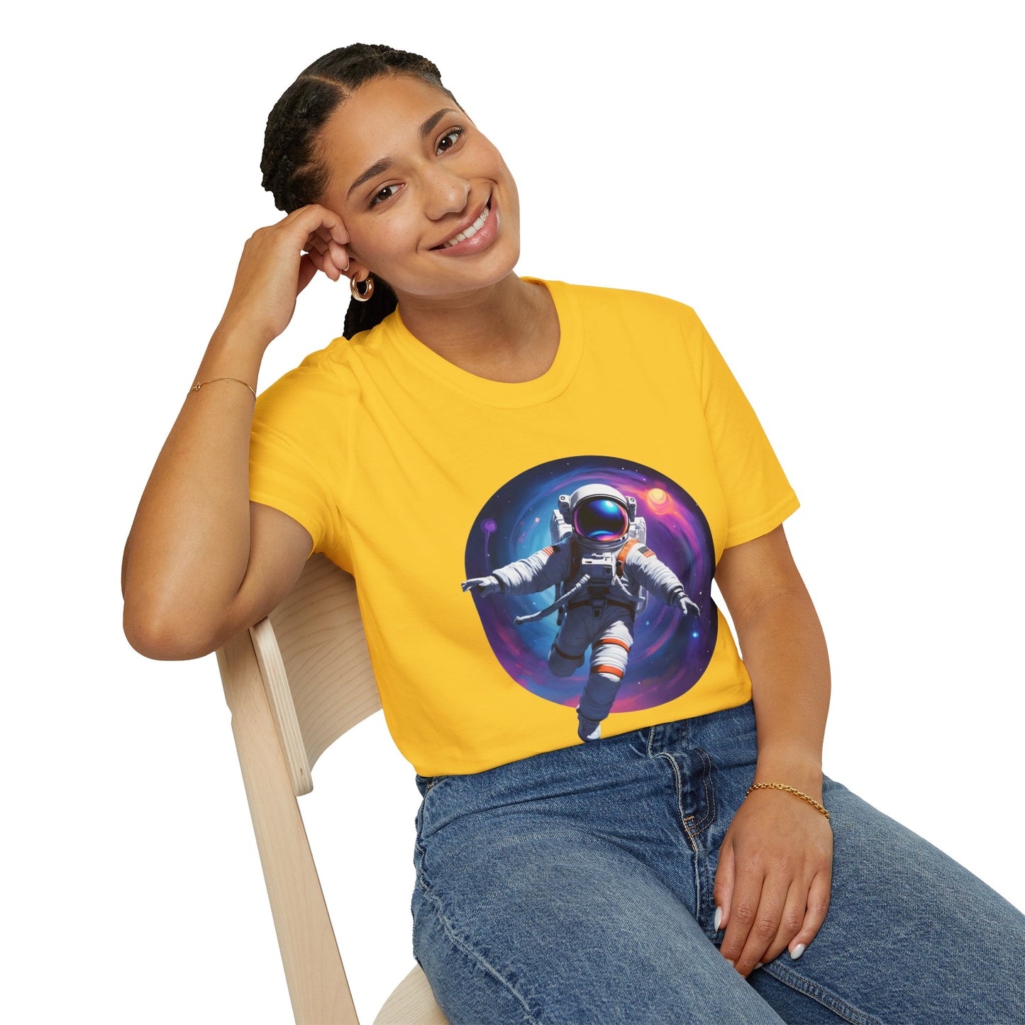 Cosmic Astronaut Unisex Softstyle T-Shirt | Space Theme Graphic Tee