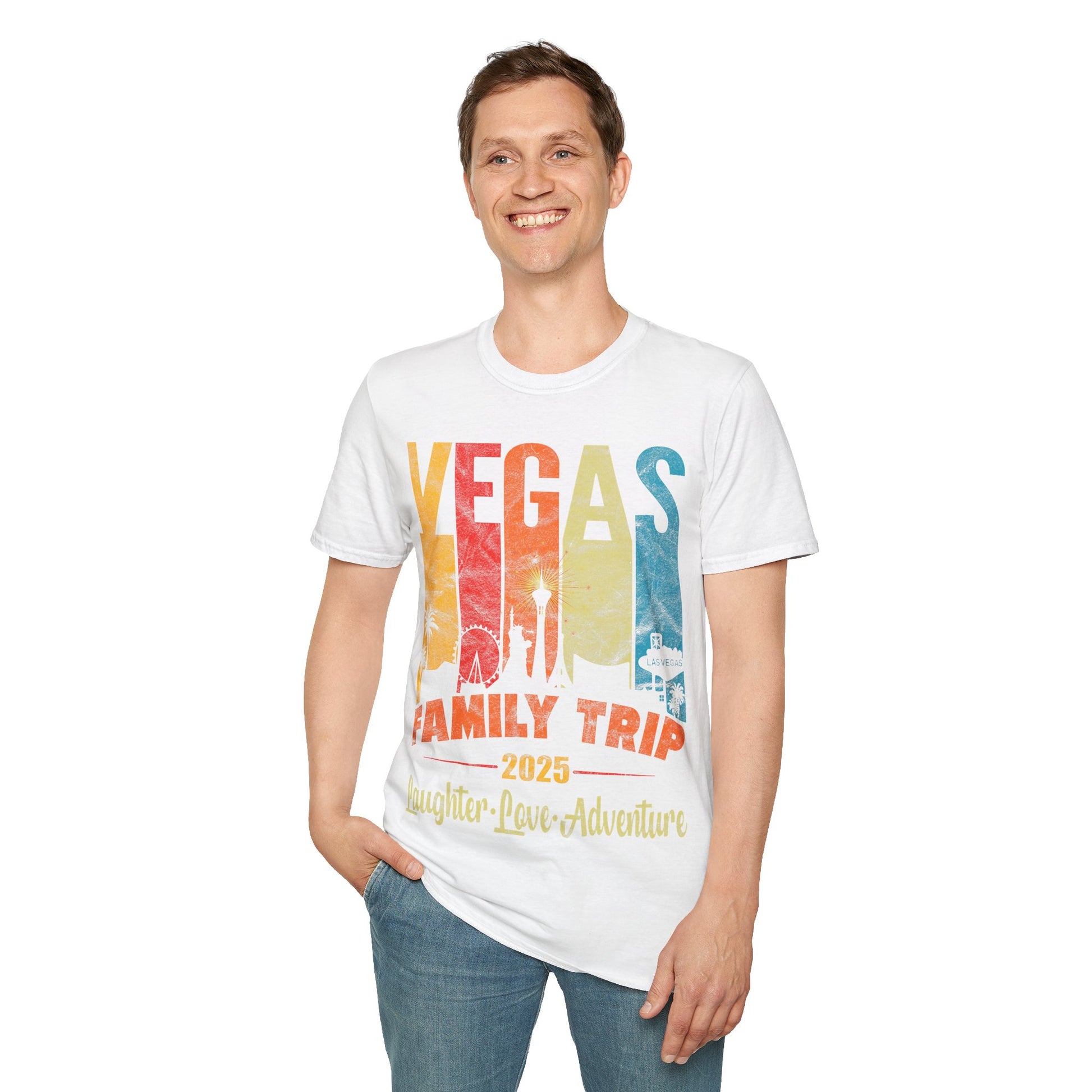 Family Trip Vegas T-Shirt, Vacation Tee, Summer Apparel, Laughter Love Adventure Shirt, Travel Keepsake, Group Vacation Top