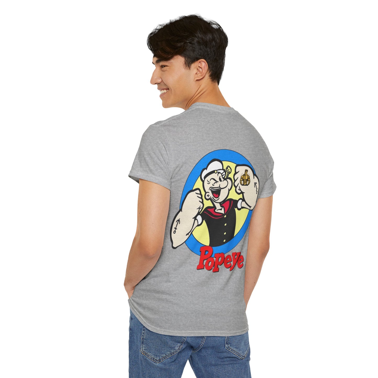 Popeye Front & Back Unisex Tee Shirt Print – Cotton