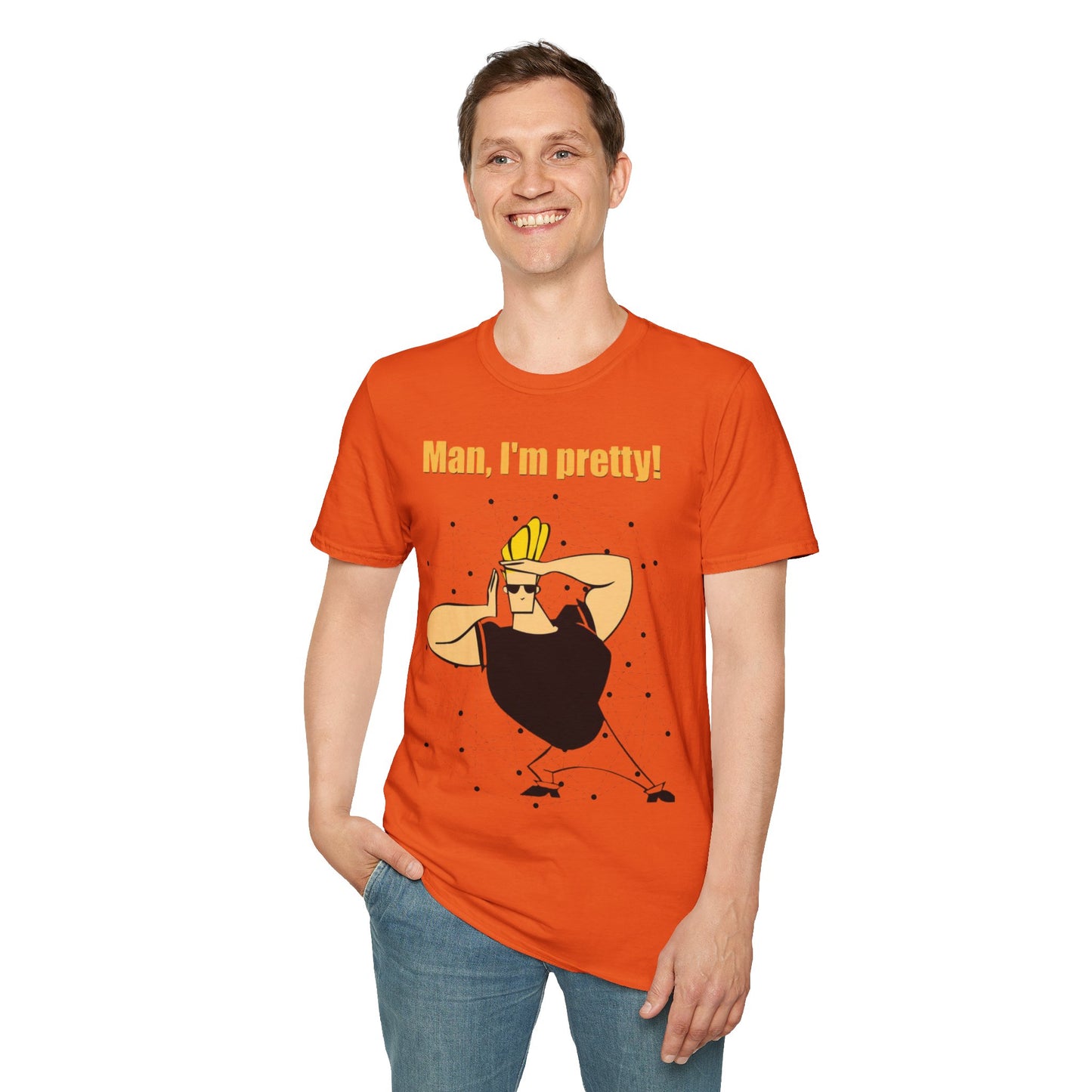 Funny Cartoon T-Shirt - "Man, I'm Pretty!" - Unisex Softstyle Tee