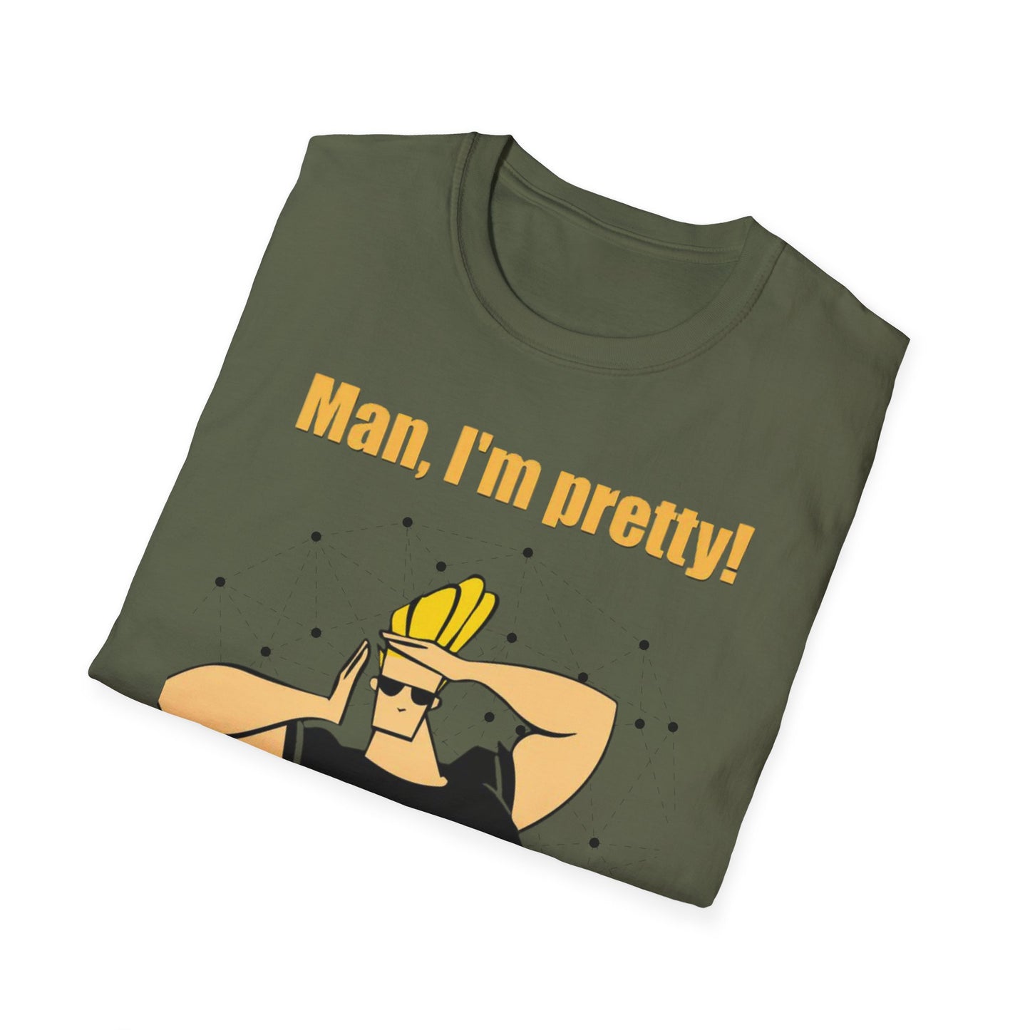 Funny Cartoon T-Shirt - "Man, I'm Pretty!" - Unisex Softstyle Tee
