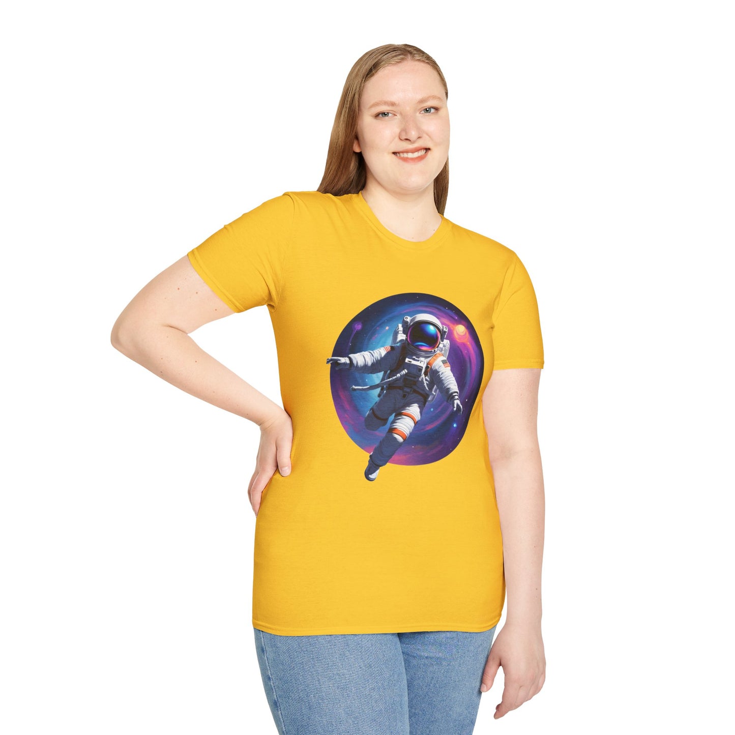 Cosmic Astronaut Unisex Softstyle T-Shirt | Space Theme Graphic Tee