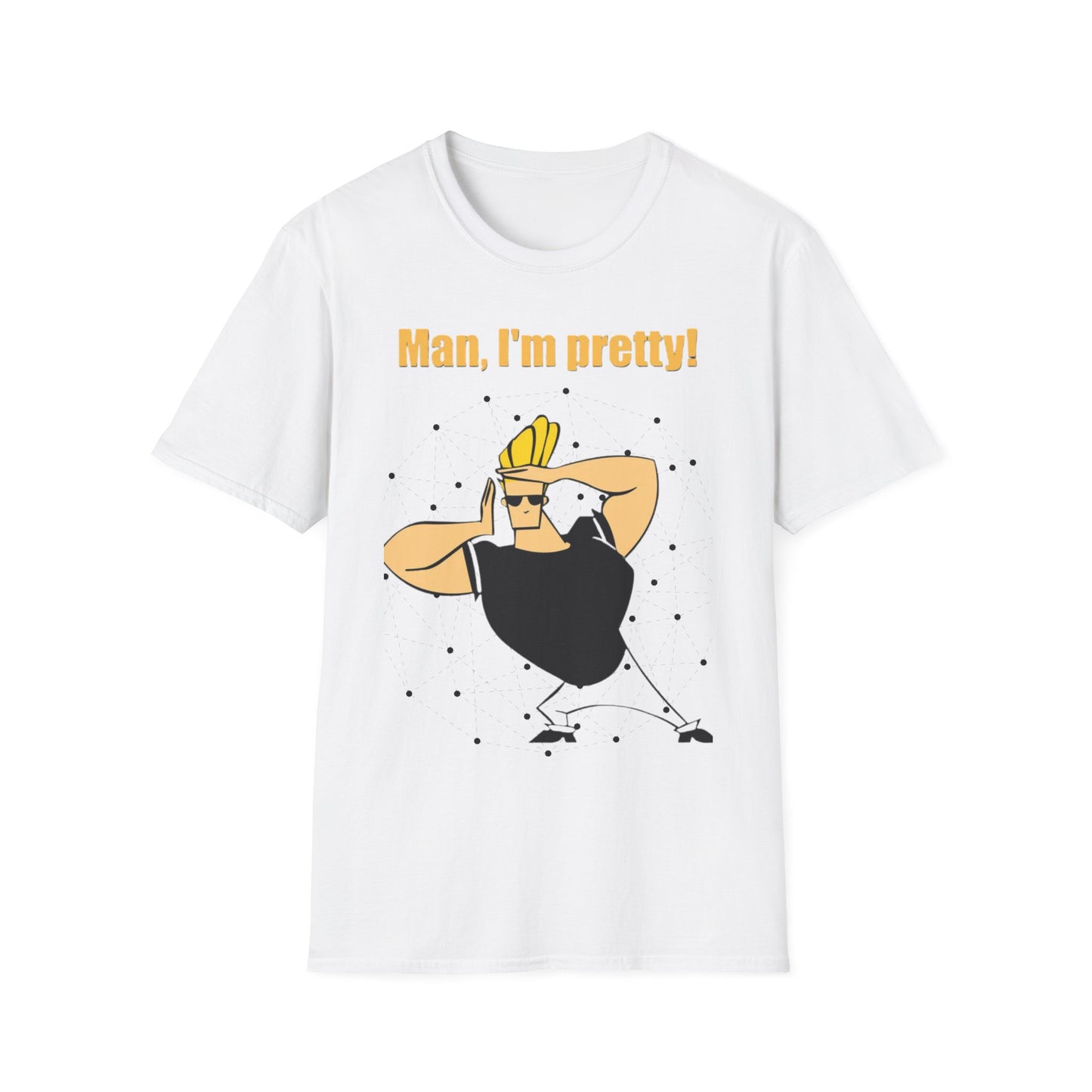 Funny Cartoon T-Shirt - "Man, I'm Pretty!" - Unisex Softstyle Tee