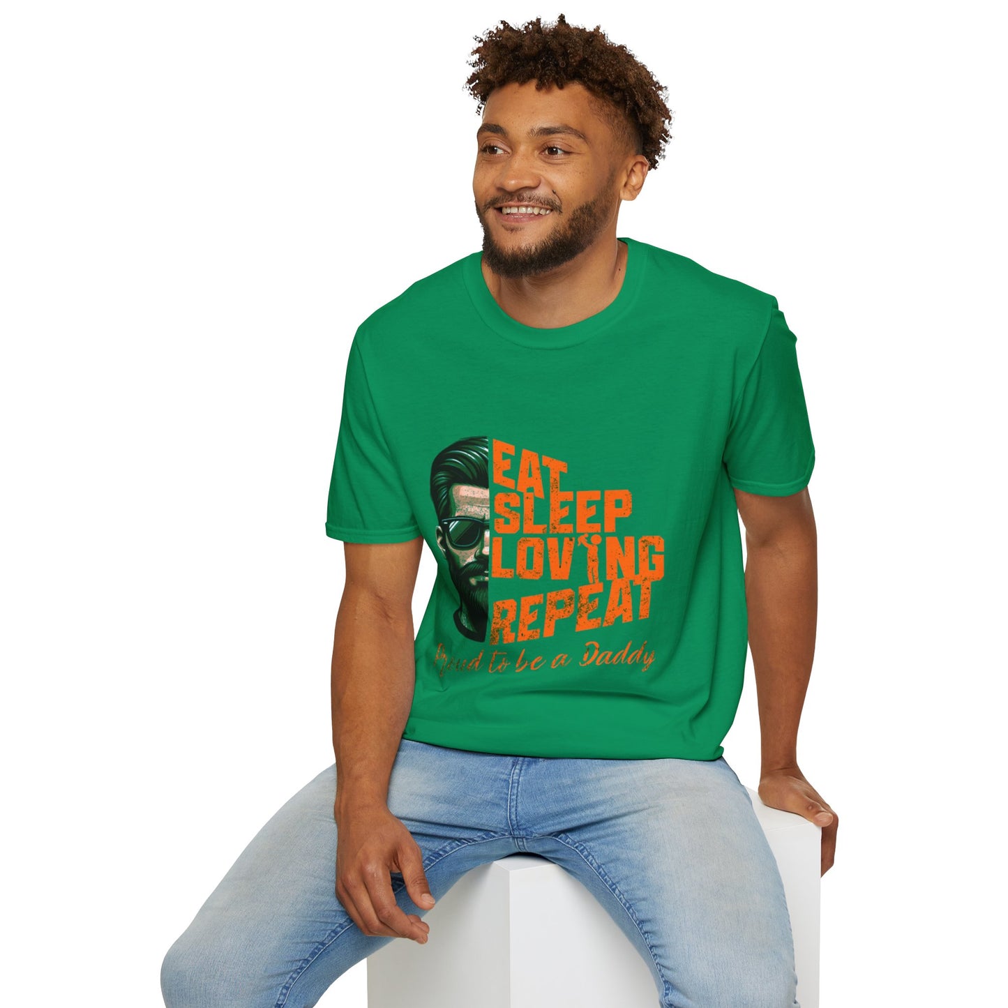 Proud Daddy Unisex Softstyle T-Shirt - Eat Sleep Loving Repeat