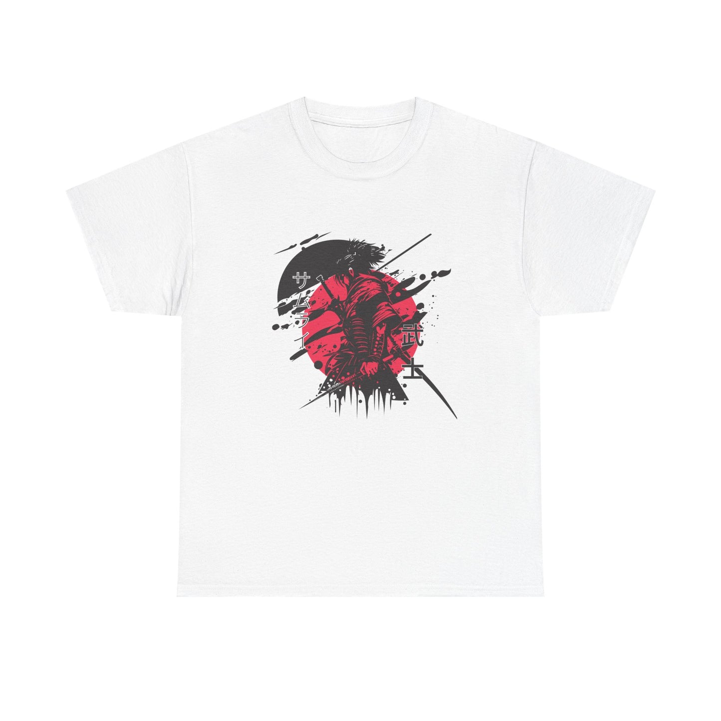 Samurai Graphic Tee - Unisex Heavy Cotton T-Shirt with Bold Design