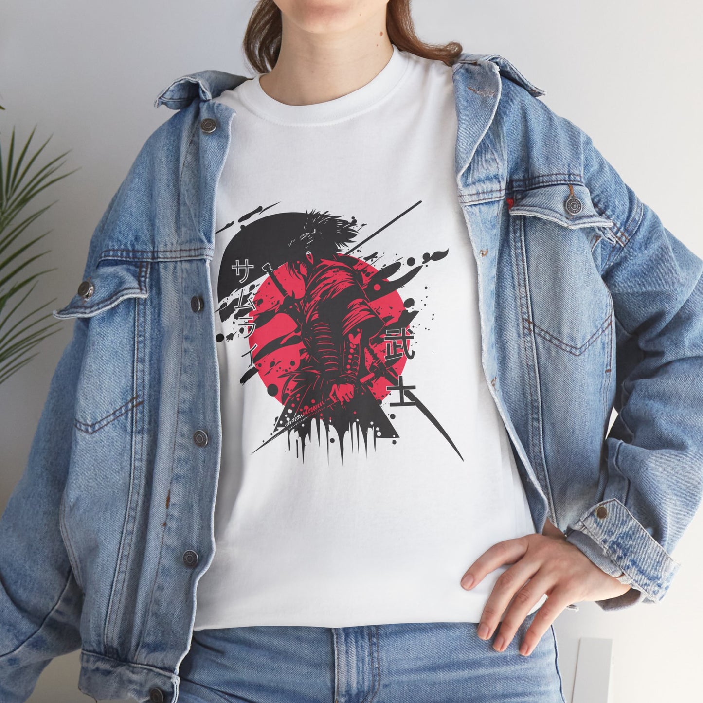 Samurai Graphic Tee - Unisex Heavy Cotton T-Shirt with Bold Design