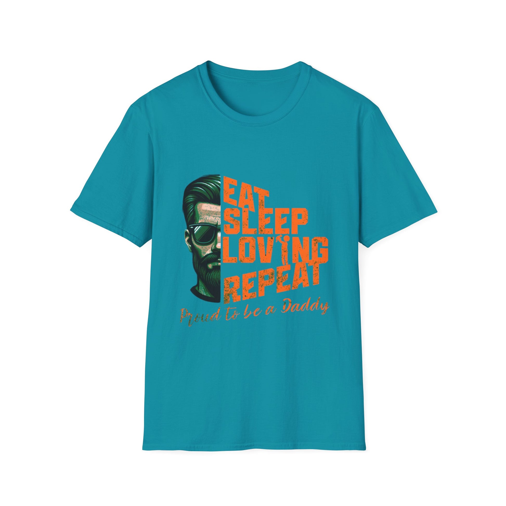 Proud Daddy Unisex Softstyle T-Shirt - Eat Sleep Loving Repeat
