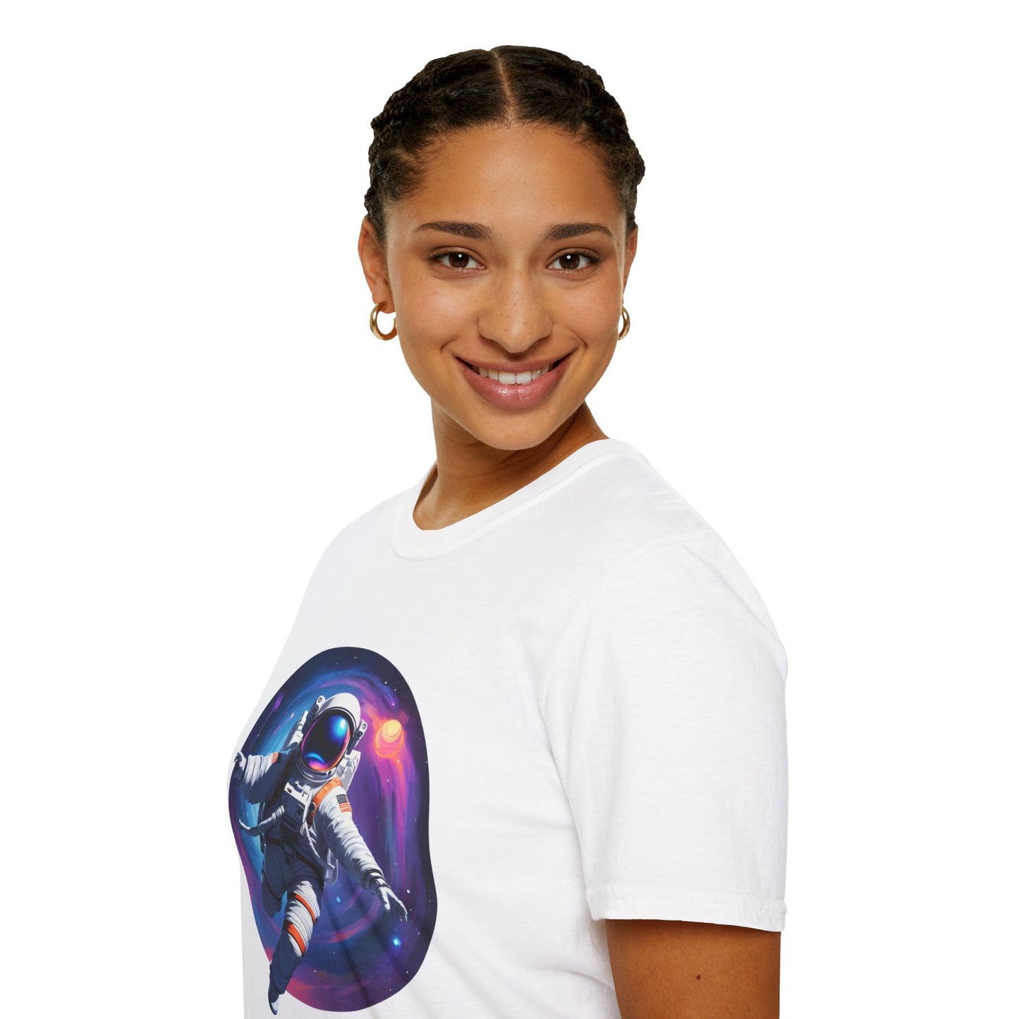 Cosmic Astronaut Unisex Softstyle T-Shirt | Space Theme Graphic Tee