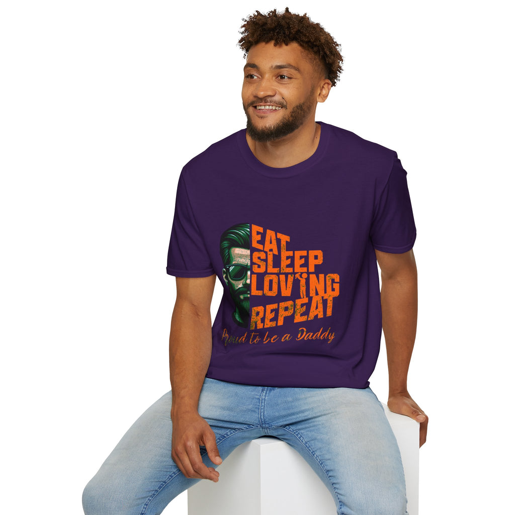 Proud Daddy Unisex Softstyle T-Shirt - Eat Sleep Loving Repeat
