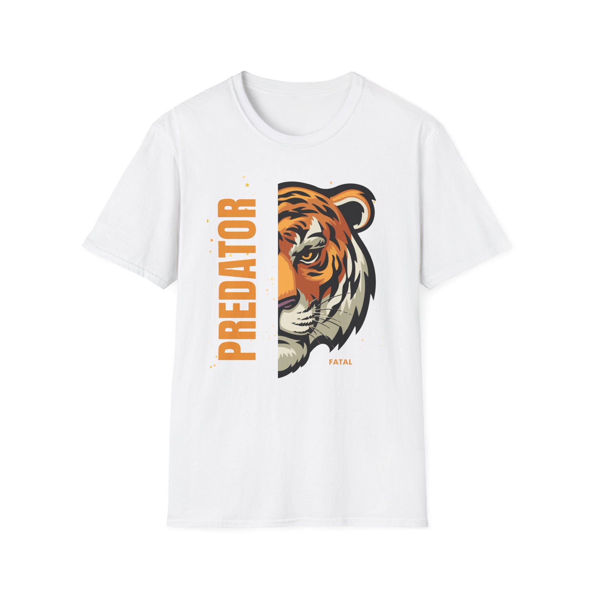 Predator Tiger Graphic Unisex Softstyle T-Shirt - Fierce Wild Animal Design