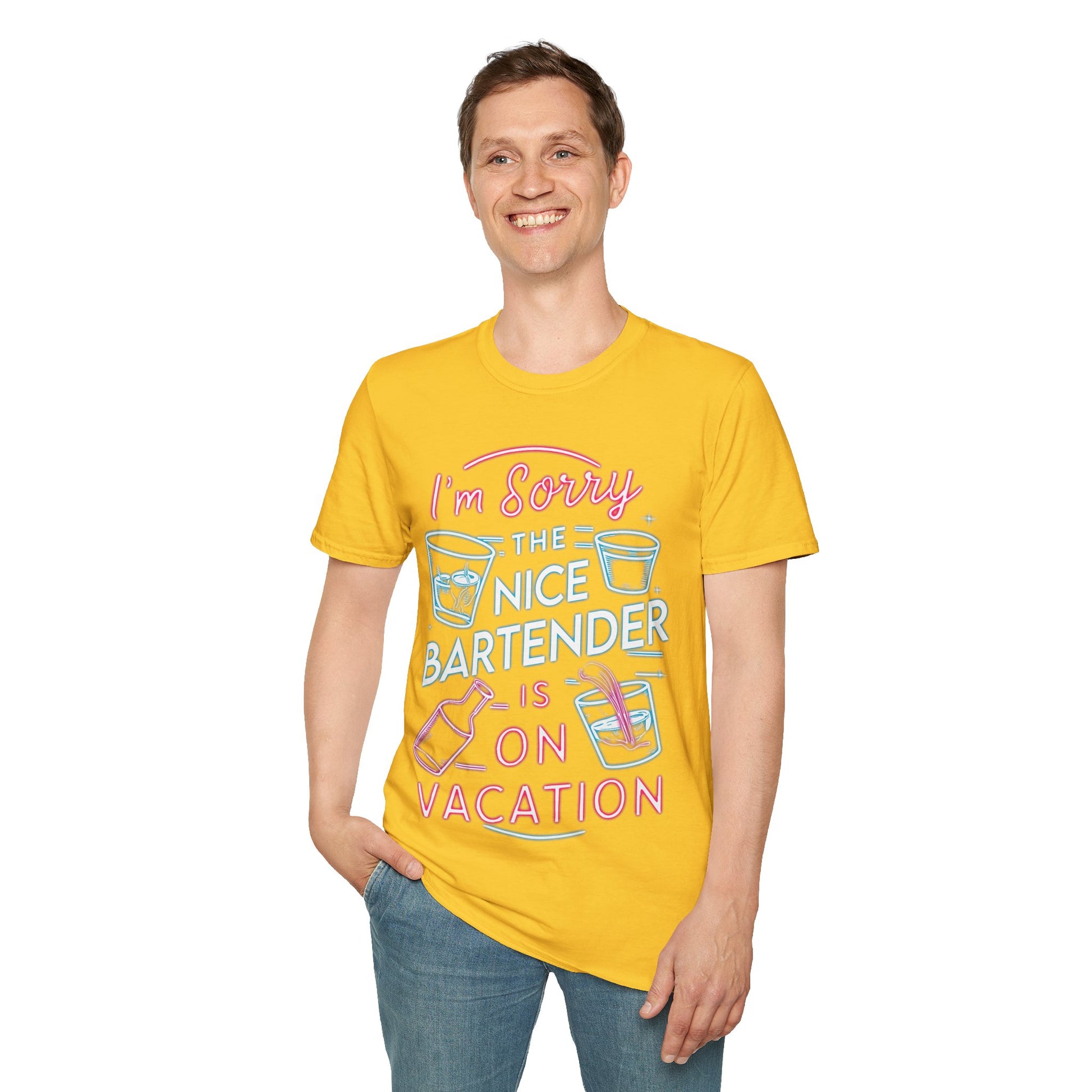 I'm Sorry, The Nice Bartender Is On Vacation T-Shirt, Fun Vacation Tee, Summer Outfit, Gift for Travelers, Beach Day Shirt