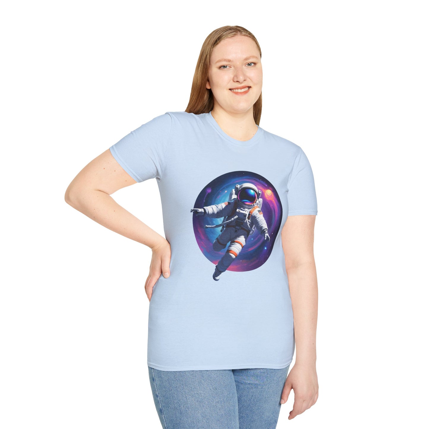 Cosmic Astronaut Unisex Softstyle T-Shirt | Space Theme Graphic Tee