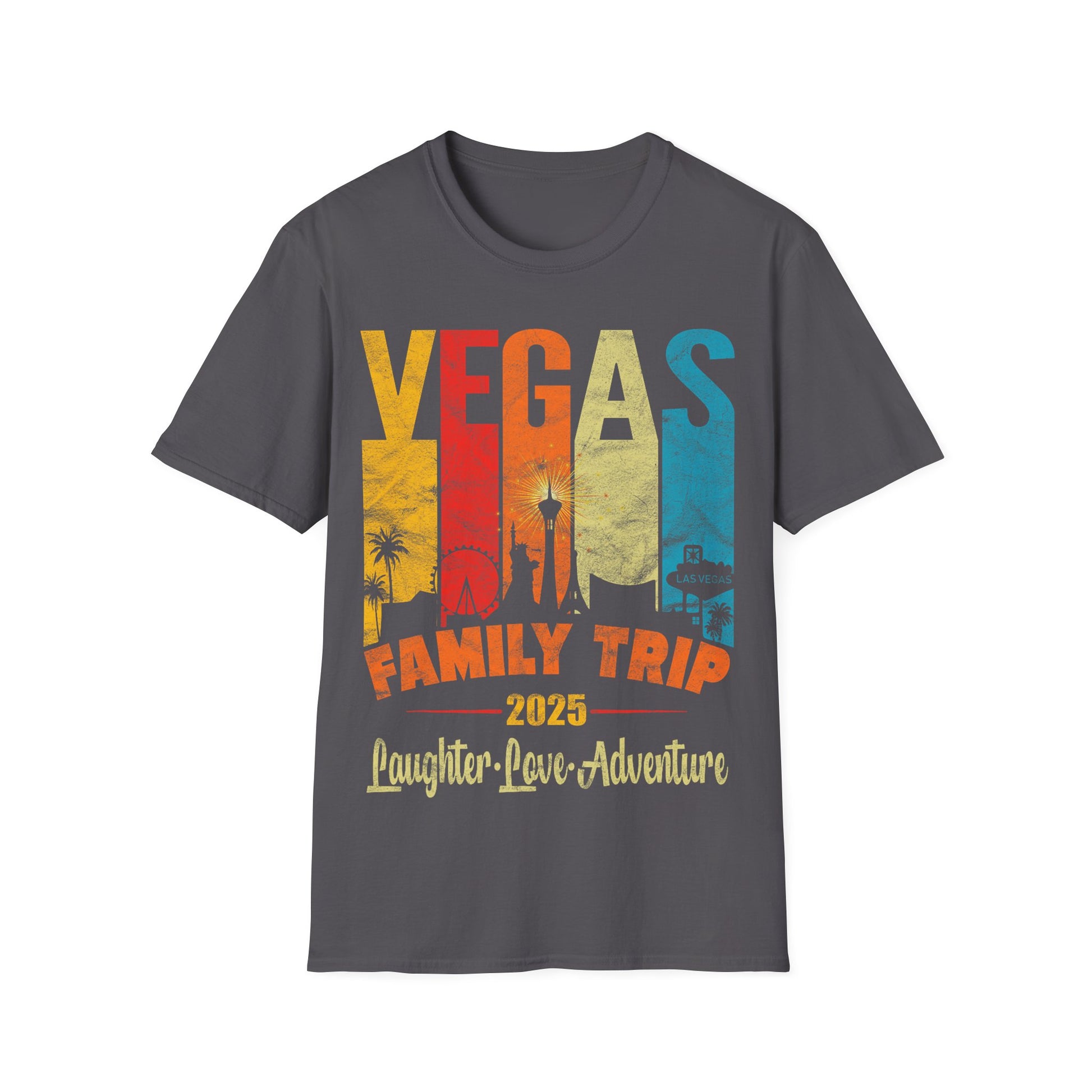 Family Trip Vegas T-Shirt, Vacation Tee, Summer Apparel, Laughter Love Adventure Shirt, Travel Keepsake, Group Vacation Top