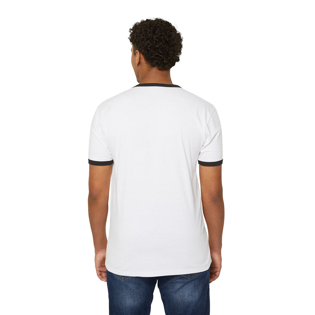 Unisex Cotton Ringer T-Shirt - Outlaw Bear Graphic Tee - Active or Inactive