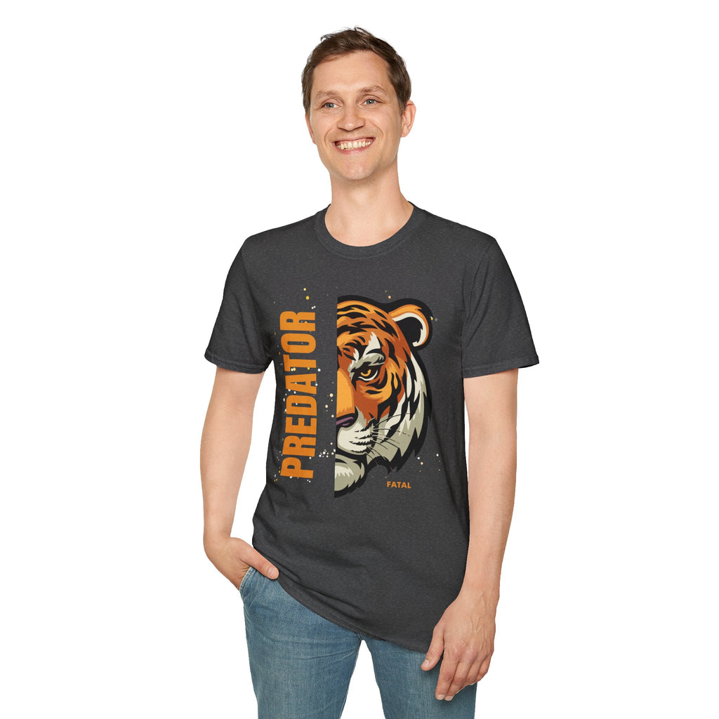 Predator Tiger Graphic Unisex Softstyle T-Shirt - Fierce Wild Animal Design