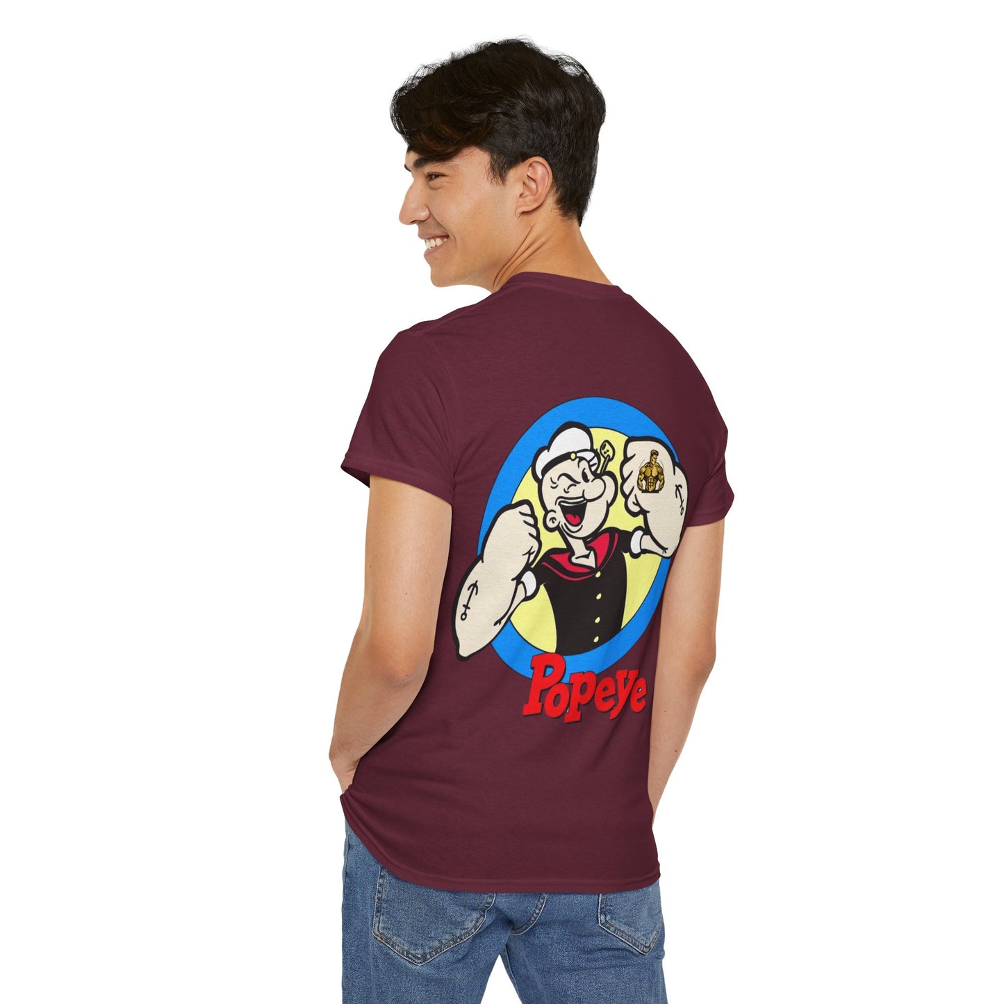 Popeye Front & Back Unisex Tee Shirt Print – Cotton
