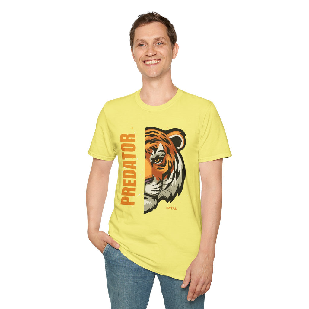 Predator Tiger Graphic Unisex Softstyle T-Shirt - Fierce Wild Animal Design