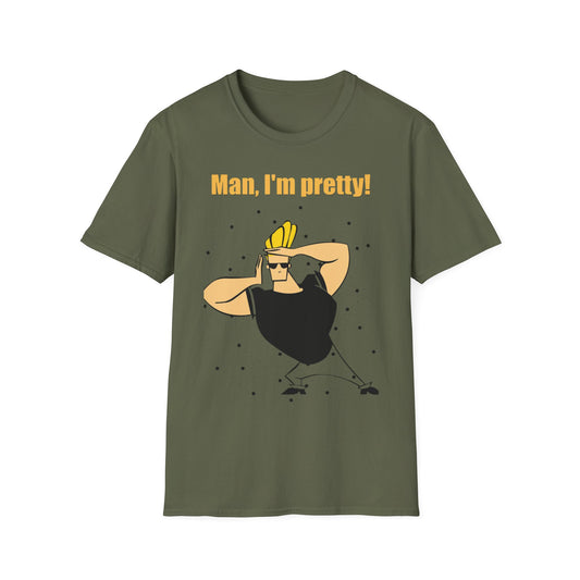 Funny Cartoon T-Shirt - "Man, I'm Pretty!" - Unisex Softstyle Tee